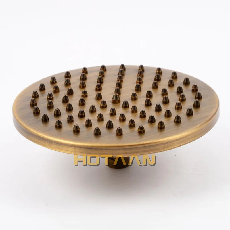 Pommeau de Douche Pluie Rond 20 cm en Laiton Antique avec ou sans Bras