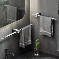 Porte-Serviette Mural Barre Plate Inox 304, 3 Finitions, 30 à 60 cm