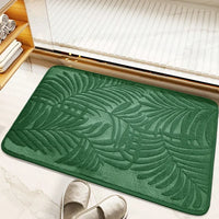 Tapis de Bain Mémoire de Forme à Feuilles en Relief, Antidérapant, 2 Tailles