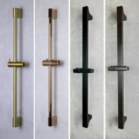 Barre de Douche Réglable Inox 64 cm, Ronde ou Carrée, 6 Finitions