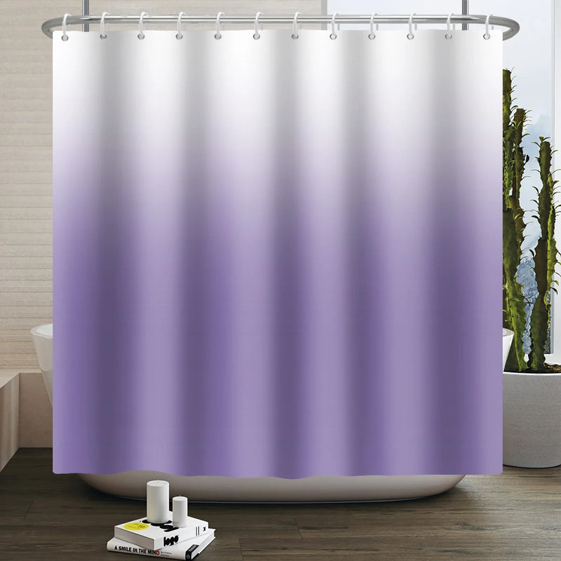 Rideau de Douche Ombré Uni ou Dégradé en Polyester, 48 Coloris, 5 Dimensions