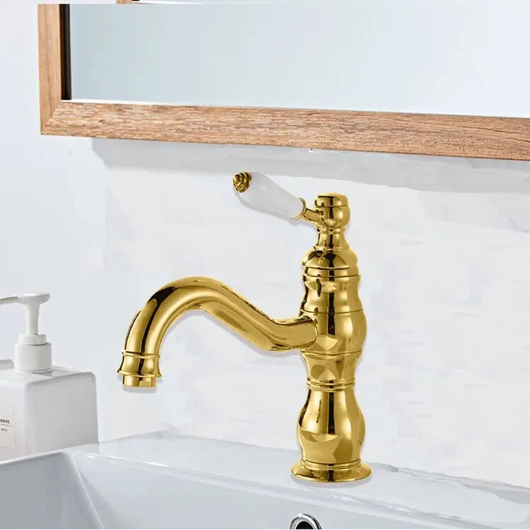 Robinet Lavabo Laiton Trou Unique 6 Finitions