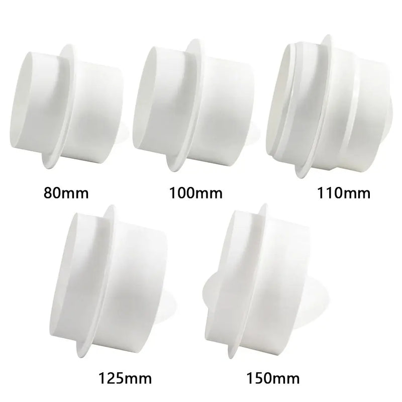 Clapet Anti-Retour de Conduit à Collerette, PVC Blanc, 80 à 150 mm