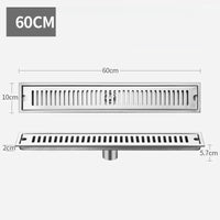 Caniveau de Douche Inox 304 Brossé ou Noir, 20 à 60 cm