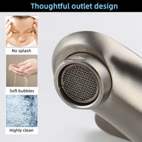 Robinet Lave-Main Eau Froide en Inox 304 Brossé, 13,4 cm de Haut