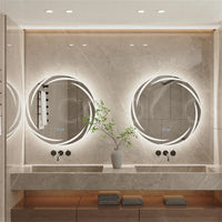 Miroir LED Rond Salle de Bain Éclairage Spirale Anti-Buée Tactile
