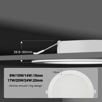 Downlight LED Encastrable Cuisine Extra-Plat, Lot de 1 à 10, 6 à 24 W