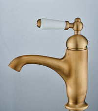 Mitigeur Lavabo Rétro Poignée Blanche Laiton, 6 Finitions