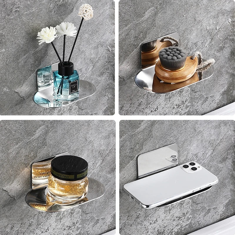 Porte-Savon Mural Inox Adhésif Sans Perçage, Poli ou Brossé
