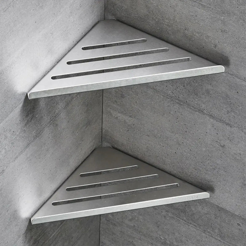 Étagère d'Angle Douche Inox Triangulaire 31 cm à l'Unité, Argent ou Noir
