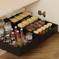 Rangement Coulissant de Placard Cuisine et Salle de Bain, Blanc ou Noir