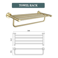 Accessoires Salle de Bain Doré Brossé Inox à la Pièce, 15 Articles