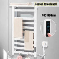 Porte-Serviette Chauffant Électrique Noir Tactile Inox