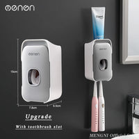 Distributeur de Dentifrice Automatique avec Porte-Brosses, Mural Gris ou Noir 15 cm