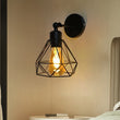 Applique Murale Cage Losange Noire à Bras Oscillant, E27, 14 cm