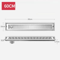 Caniveau de Douche Inox 304 Brossé ou Noir, 20 à 60 cm