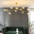 Suspension Cuisine Branches Globes en Verre, 3 à 9 Têtes