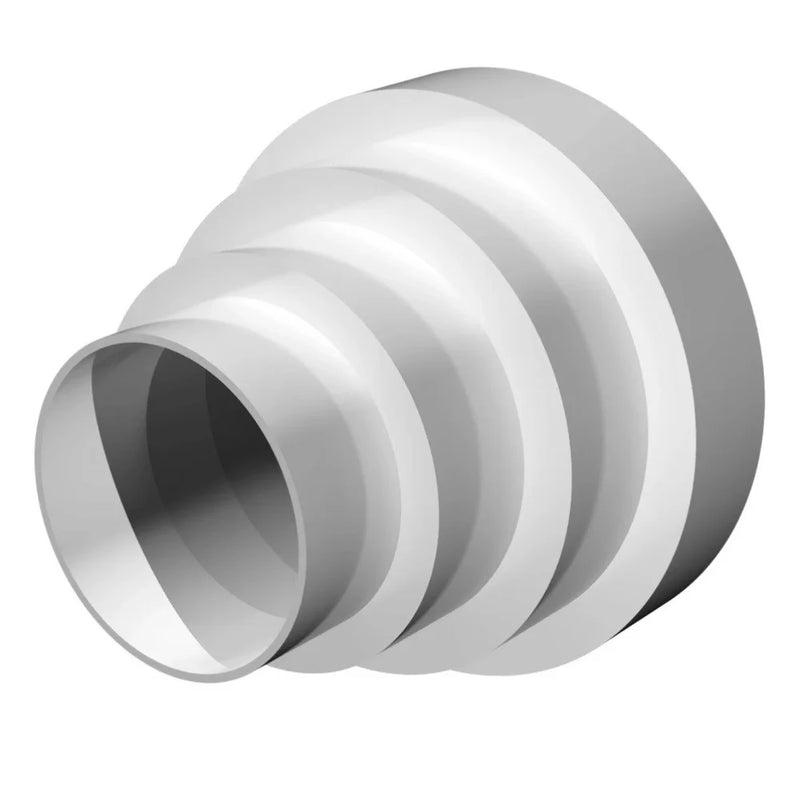 Réducteur de Hotte à 5 Gradins, 80 à 150 mm, ABS Blanc