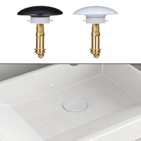 Bouchon de Bonde Pop-Up Laiton Noir ou Blanc, Ø 6,6 cm
