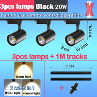 Spot LED sur Rail Dimmable, Kit 3 à 8 Spots 20 W avec Télécommande