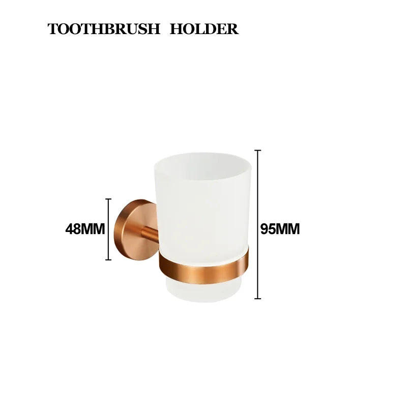 Ensemble d'Accessoires de Salle de Bain Or Rose Brossé Inox