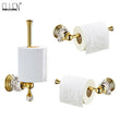 Porte-Papier Toilette Mural Cristal à Bras Ouvert, Doré ou Chromé, 25 cm
