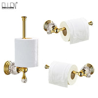 Porte-Papier Toilette Mural Cristal à Bras Ouvert, Doré ou Chromé, 25 cm