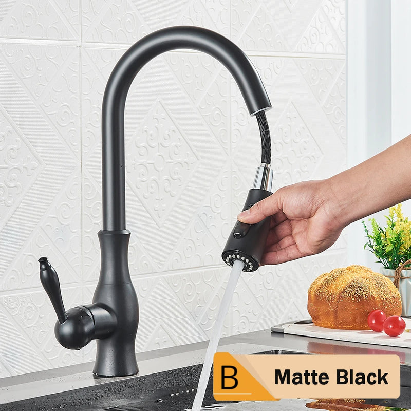 Mitigeur Cuisine Laiton Douchette Extractible 4 Finitions