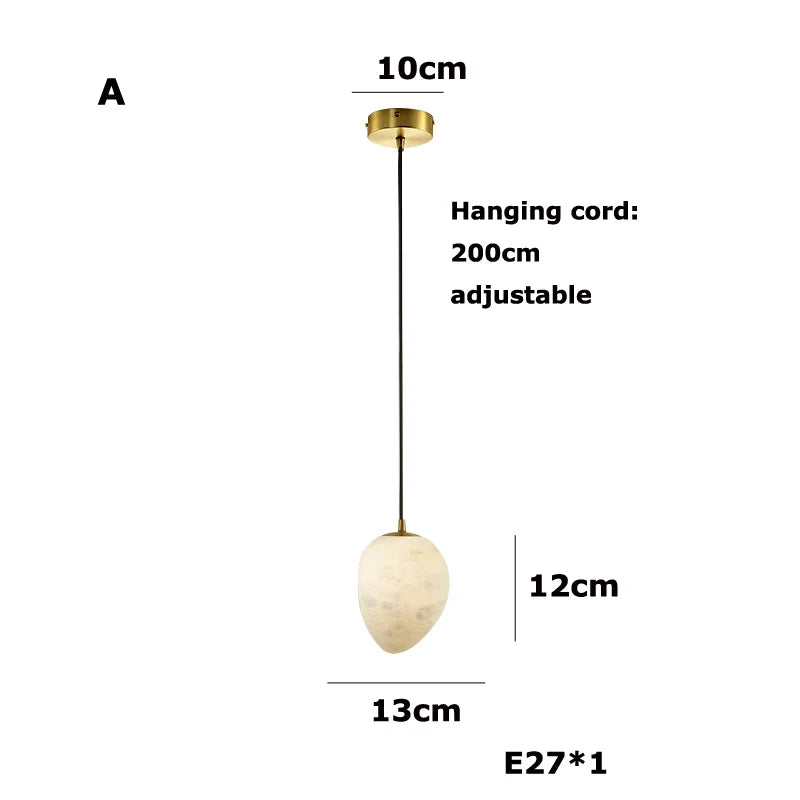 Suspension Cuisine Marbre Galet ou Œuf, 13 à 23 cm