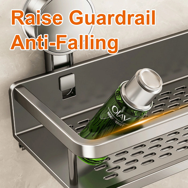 Étagère Salle de Bain à Ventouse Aluminium Gris, 30 à 50 cm