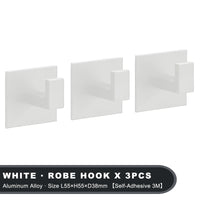 Patère Adhésive Sans Perçage Aluminium 1 à 6 Pièces