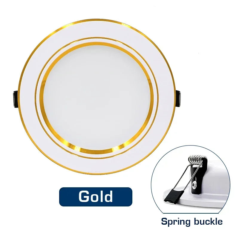Spot LED Encastrable Cuisine Rond Blanc, Doré ou Argent, 5 à 18 W