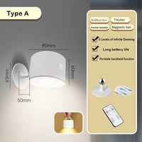 Lampe de Table Sans Fil Rechargeable Tactile avec Télécommande, Magnétique