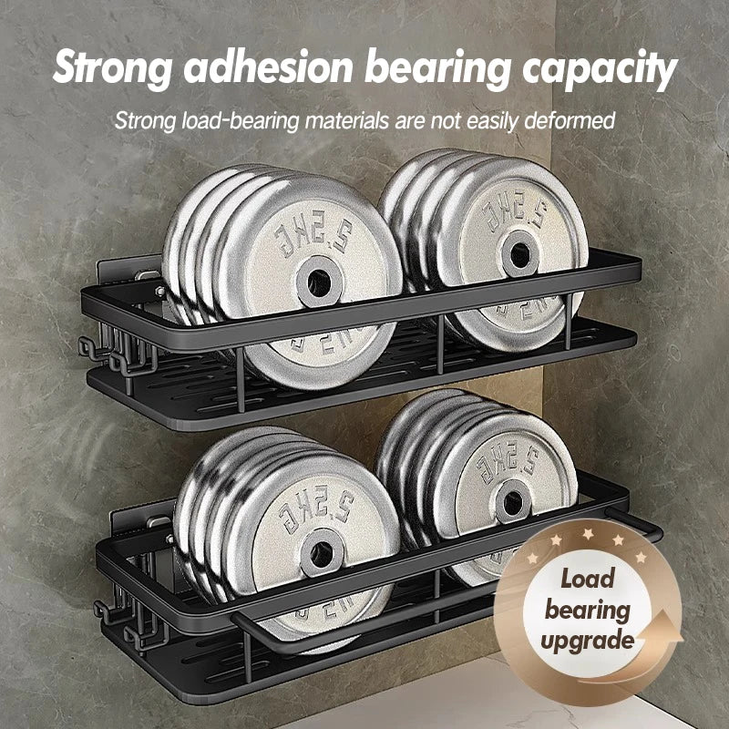 Étagère de Douche Inox Sans Perçage Adhésive Simple ou Double Niveau
