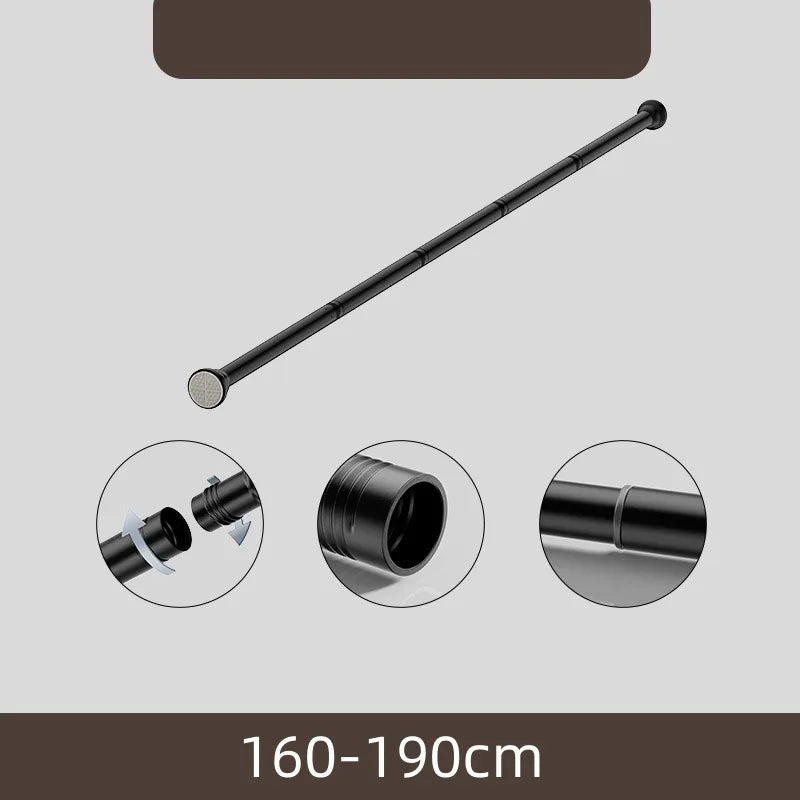 Barre de Douche Télescopique Inox, Noir ou Blanc, 70 à 280 cm