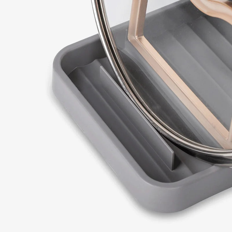 Repose-Ustensiles avec Support de Couvercle Pliable, Vert ou Gris, 18,2 cm