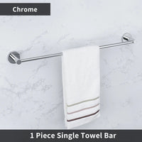 Accessoires Salle de Bain Chromés Inox à la Pièce, 14 Articles