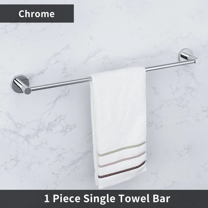 Accessoires Salle de Bain Chromés Inox à la Pièce, 14 Articles