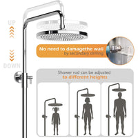 Colonne de Douche Murale Inox avec Étagère Intégrée