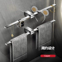Porte-Serviette Mural Barre Plate Inox 304, 3 Finitions, 30 à 60 cm