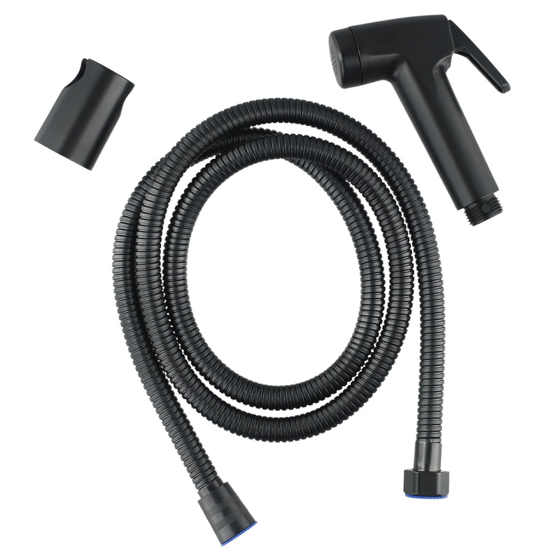 Douchette WC Noire à Gâchette, Seule ou en Kit avec Flexible et Support