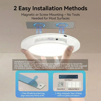 Plafonnier Cuisine Rond Sans Fil Batterie 8 000 mAh, Détecteur de Mouvement 150°