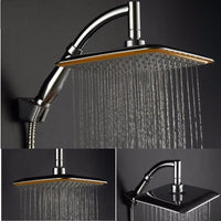 Pommeau de Douche Effet Pluie Carré Chromé avec Bras 20 cm