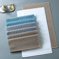 Tapis de Bain Coton Absorbant 45 x 75 cm, Motif Chevrons ou Cadre