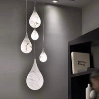Suspension Cuisine Goutte en Résine Effet Pierre, LED 5 à 10 W