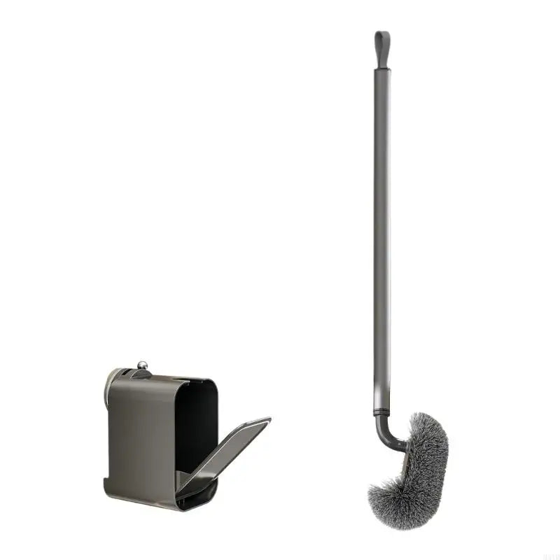 Brosse WC Murale Sans Perçage avec Support à Couvercle Basculant, 47,5 cm