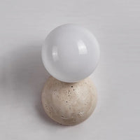 Applique Salle de Bain Travertin, Globe en Verre ou Spot en Bois