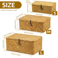 Paniers de Rangement en Jonc de Mer Tressé Lot de 3