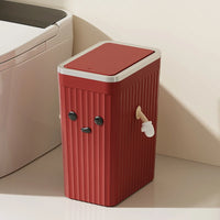 Poubelle Cuisine Étroite à Couvercle Poussoir, 34 cm, Rouge, Vert ou Blanc