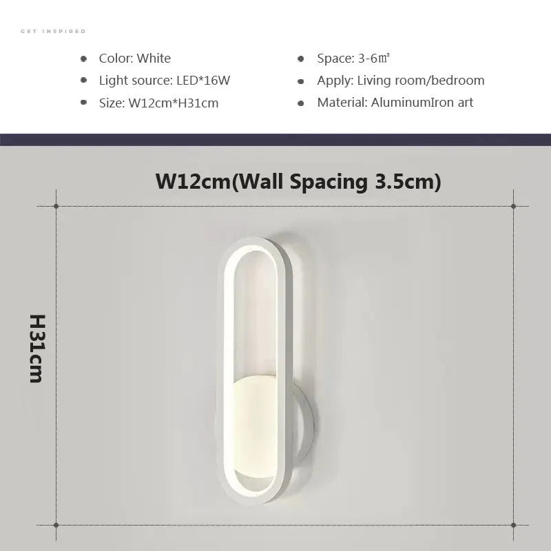 Applique Murale LED Ovale ou Rectangulaire, 4 Finitions, 16 ou 28 W